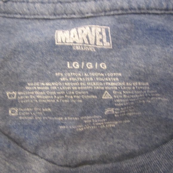 MARVEL CAPTAIN AMERICA SHIELD GRAPHIC TEE, BLUE SHIRT, LARGE - Picture 4 of 4